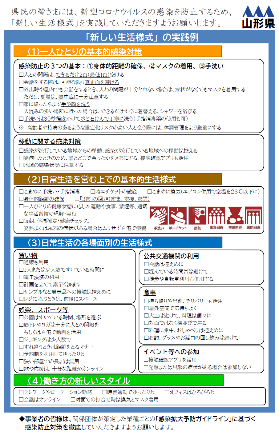 山形空港 山形県より 新しい生活様式 実践のお願い 山形空港 山形空港 山形県より 新しい生活様式 実践のお願い 山形空港